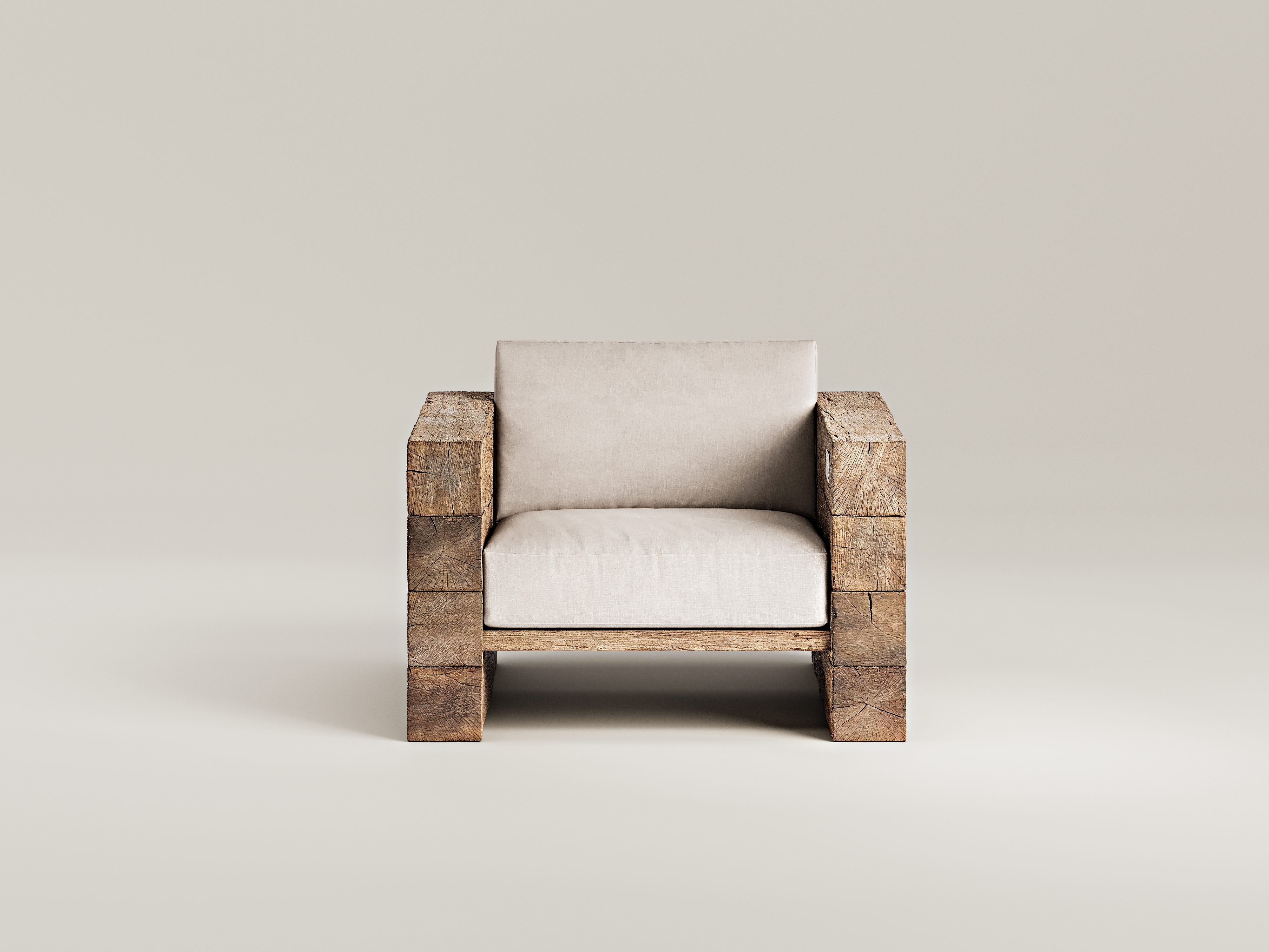 Rustic Wooden Armchair